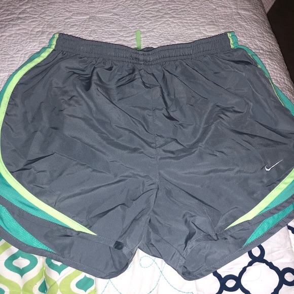 Nike Pants - Gray, teal, and lime green Nike shorts